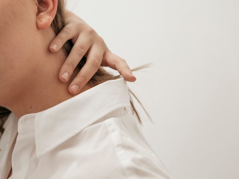 woman in white dress shirt